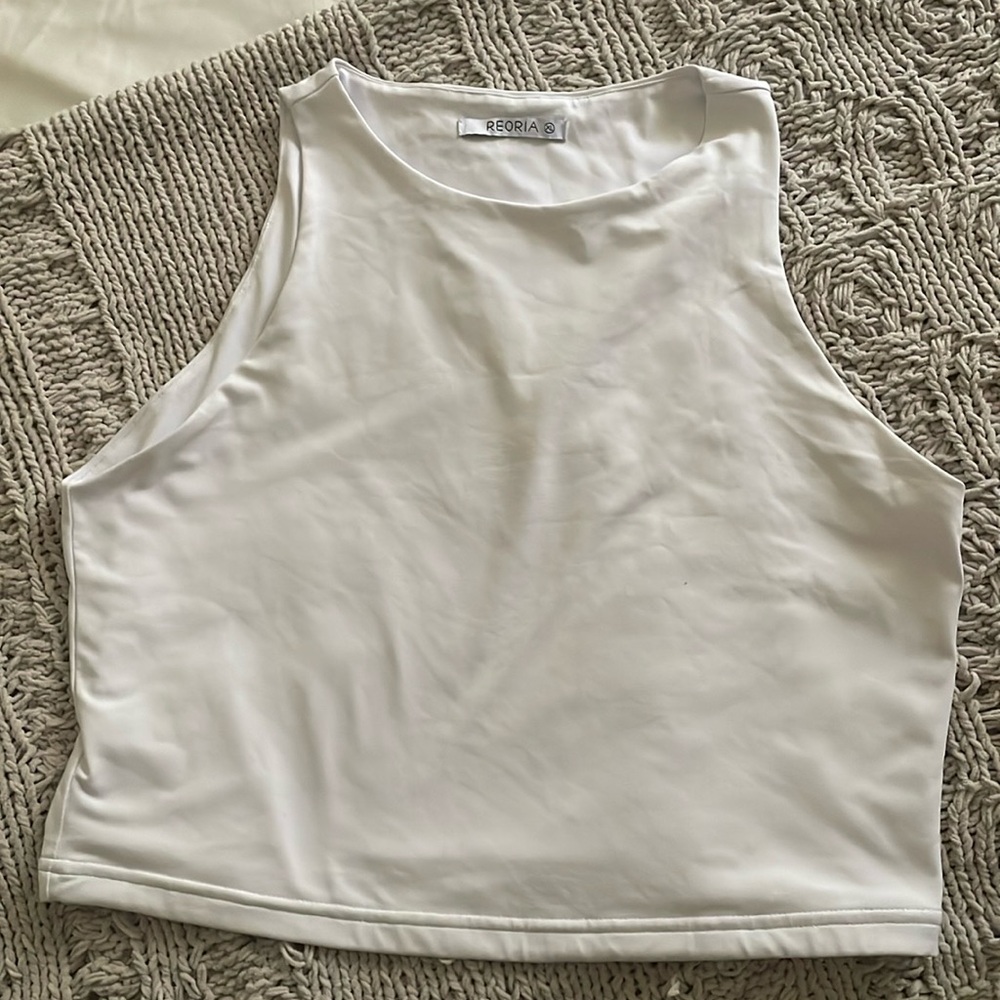 White cropped top